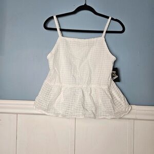 Art Class White Peplum Tank Top XXL